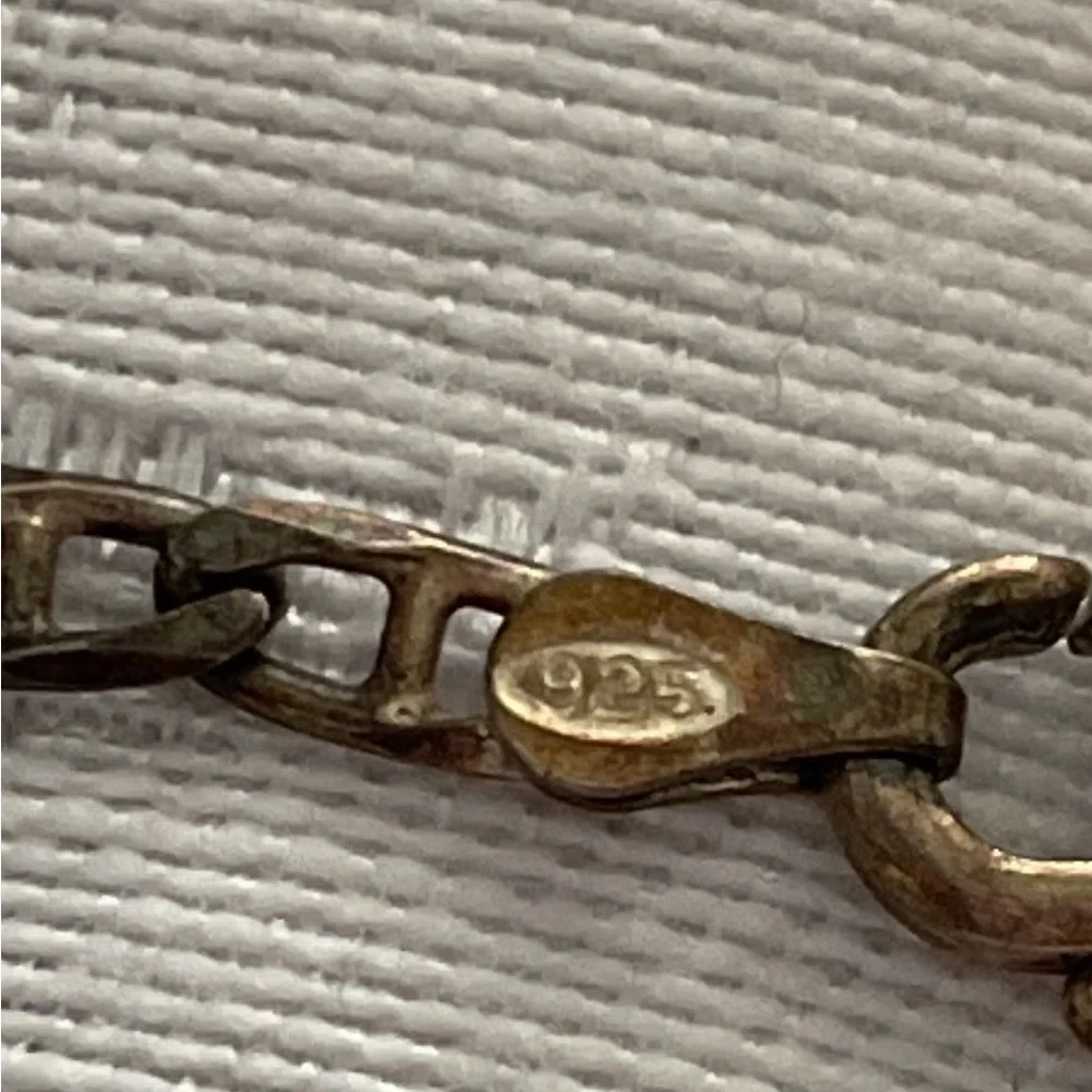 Rare Vintage Sterling Silver Inlay Elegant Pink Pendant Bear Necklace.  20” - Picture 8 of 11